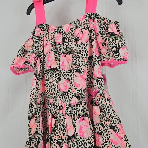 Betsey Johnson Leopard And Flowers Girls Size Medium (10) Top Only - Picture 3 of 7